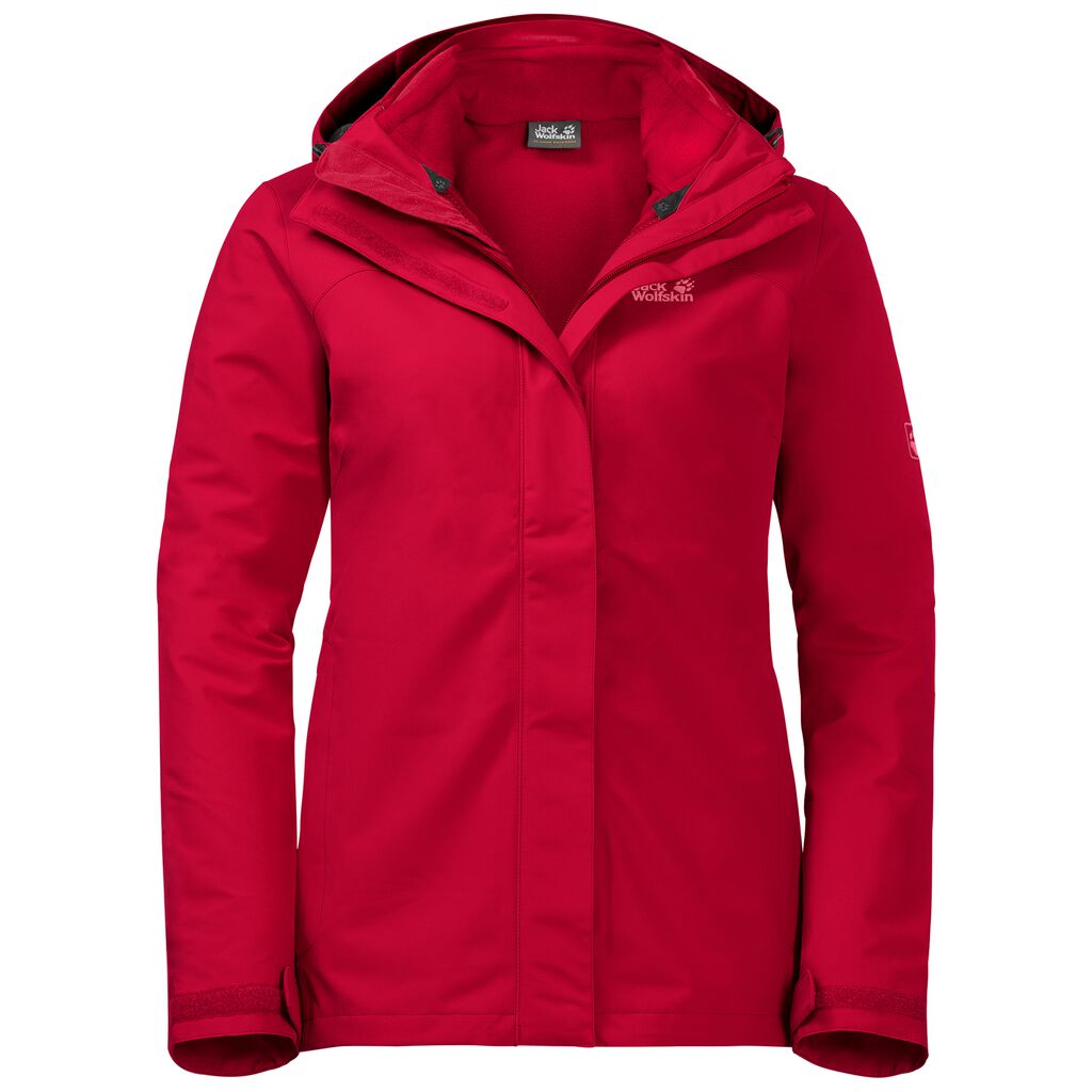 Jack Wolfskin POURING RAIN Vestes Femme Rouge - NIORBWE-07